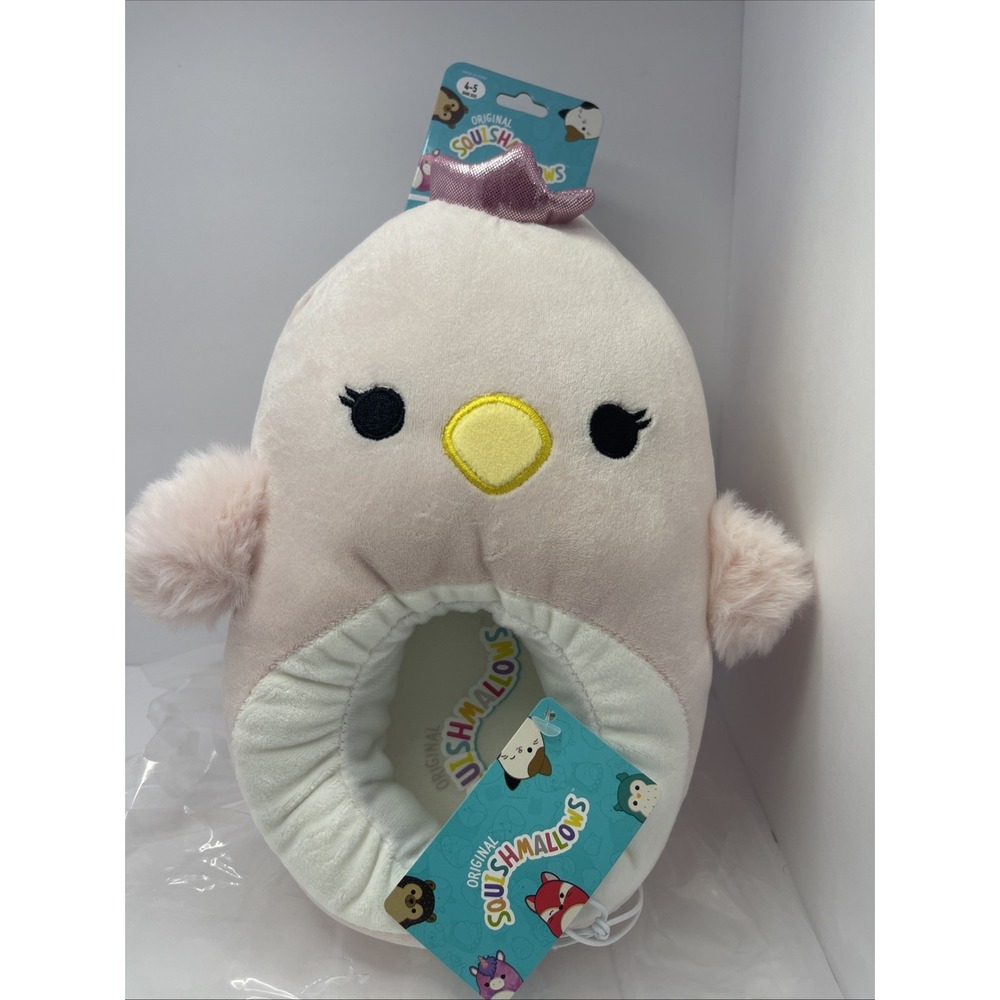 Squishmallows Plush Slippers Pink Chick Girls Size 4-5 NEW Will Fit Women's Sz's